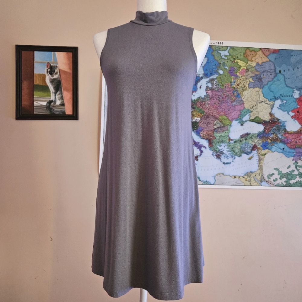 Grey Mock Neck Shift Dress F21